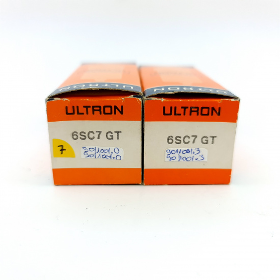 2 X 6SC7GT ULTRON TUBE. 1950s TUNGSOL PRODUCTION. MATCHED PAIR. 7. CH150