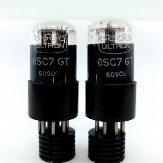 2 X 6SC7GT ULTRON TUBE. 1950s TUNGSOL...