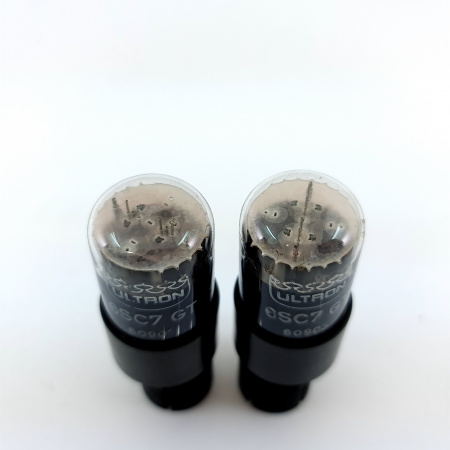 2 X 6SC7GT ULTRON TUBE. 1950s TUNGSOL PRODUCTION. MATCHED PAIR. 7. CH150