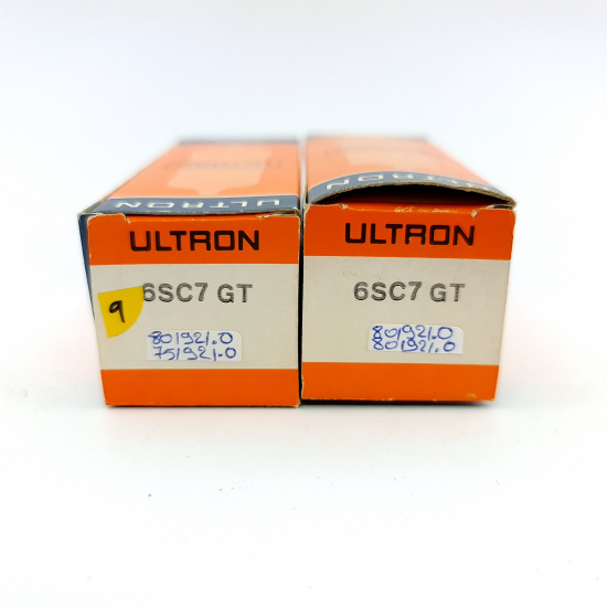 2 X 6SC7GT ULTRON TUBE. 1950s TUNGSOL PRODUCTION. MATCHED PAIR. 9. CH150