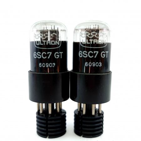 2 X 6SC7GT ULTRON TUBE. 1950s TUNGSOL PRODUCTION. MATCHED PAIR. 9. CH150