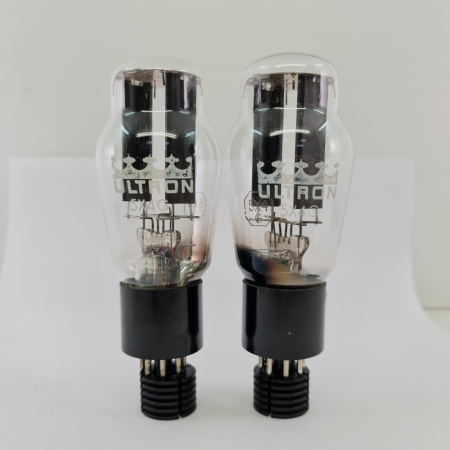 2 X 5X4G ULTRON TUBE. 1950s PROD. BLACK PLATES. MACHED PAIR. 1. CH151