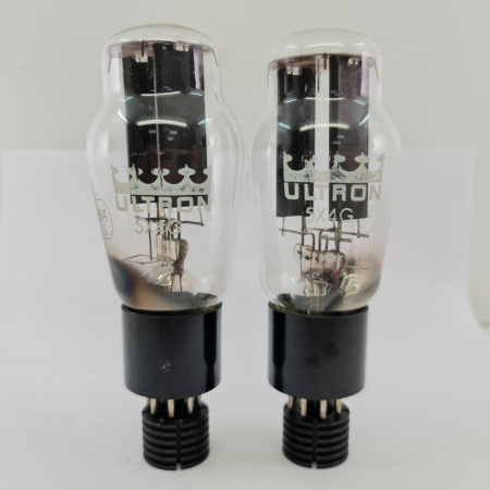 2 X 5X4G ULTRON TUBE. 1950s PRODUCTION. BLACK PLATES. MATCHED PAIR. 2. CH151