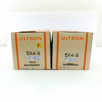 2 X 5X4G ULTRON TUBE. 1950s...