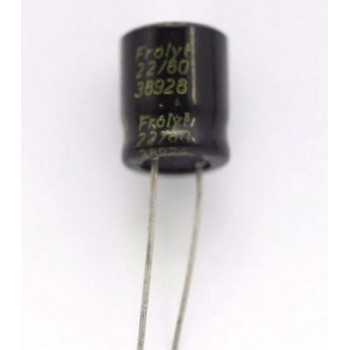 ELECTROLYTIC CAPACITOR FROLIT 22uF 80V NOS (NEW OLD STOCK) 1PC. CA346U1F270717