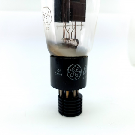 1 X 5X4G GENERAL ELECTRIC TUBE. 1950s PROD. BLACK PLATES. 1. CH152