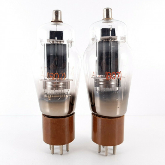 2 X 807 / M5B/250A TUBE. MARCONI PRODUCTION. DUAL GETTER. BLACK PLATES. CN  ENA