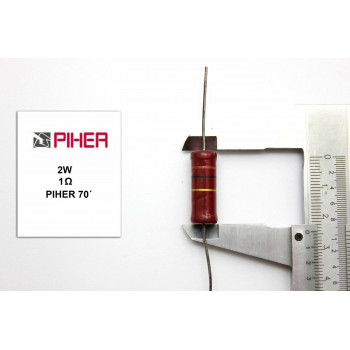 VINTAGE PIHER RESISTOR. 2W 1Ohm 1R *1 PC* NEW ORIGINAL 1970´S+F150921