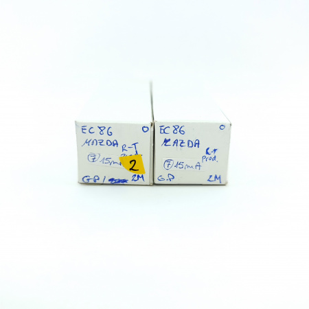 2 X EC86 MAZDA TUBE. 1960s RADIOTECHNIQUE PROD. GOLD PIN. 2. CH159