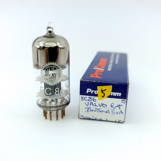 1 X EC86 VALVO TUBE. 1960s RADIOTECHNIQUE PRODUCTION. GOLD PIN. 5. CH159