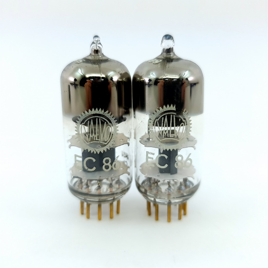 2 X EC86 VALVO TUBE. 1960s RADIOTECHNIQUE PROD. GOLD PIN. MATCHED PAIR. 6.CH159