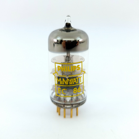1 X EC86 PHILIPS-MINIWATT TUBE. 1960s TFK PROD. 3 MICA. GOLD PIN. 14. CH159
