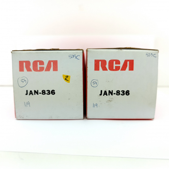 2 X JAN 836 RCA TUBE. 1970s PRODUCTION. MATCHED PAIR. 2. CH161