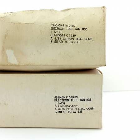 2 X JAN 836 CETRON TUBE. 1980s PRODUCTION. MATCHED PAIR. 4. CH161