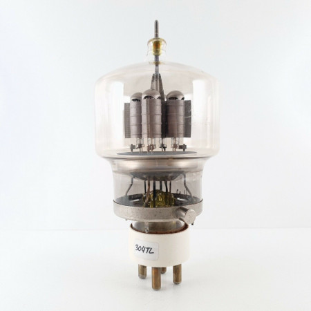 1 X 304TL / VT129 EIMAC TUBE. EXTERIOR GRID RING. OLD PLATES. USED. 4U  ENA