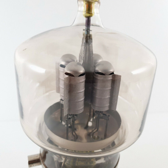 1 X 304TL / VT129 EIMAC TUBE. EXTERIOR GRID RING. OLD PLATES. USED. 4U  ENA