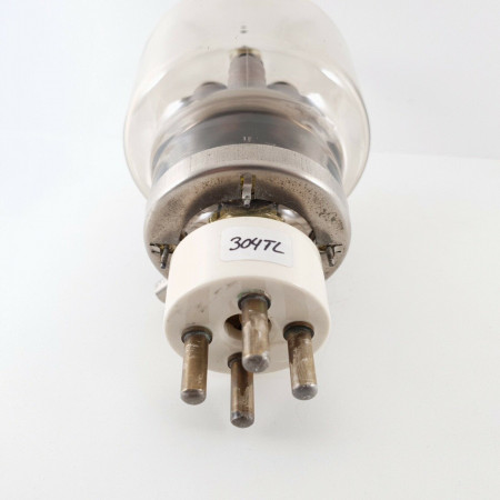 1 X 304TL / VT129 EIMAC TUBE. EXTERIOR GRID RING. OLD PLATES. USED. 4U  ENA