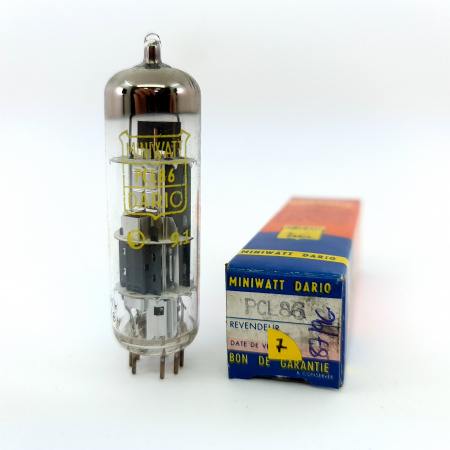 1 X PCL86 MINIWATT-DARIO TUBE. 1960s PHILIPS TUBE. DIMPLE GETTER. 7. CB397