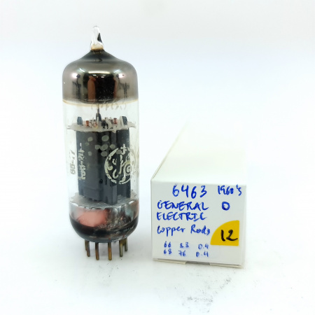 1 X 6463 GENERAL ELECTRIC TUBE. 1960s PRODUCTION. COPPER RODS. 12. CB397
