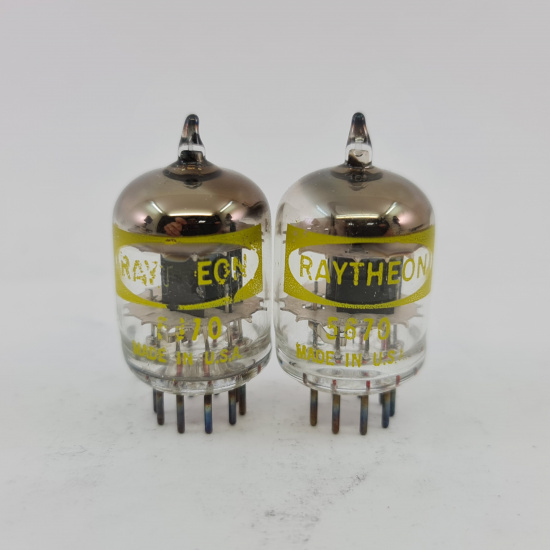 2 X 5670 RAYTHEON TUBE. BLACK PLATES....