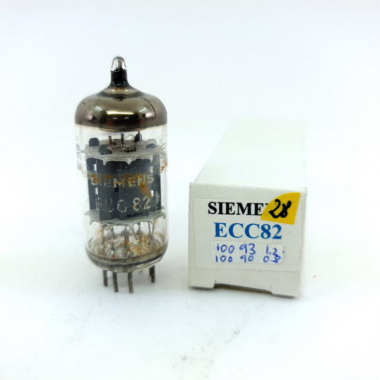 1 X ECC82 SIEMENS TUBE. 1960s PROD. COPPER RODS. 28. CB397