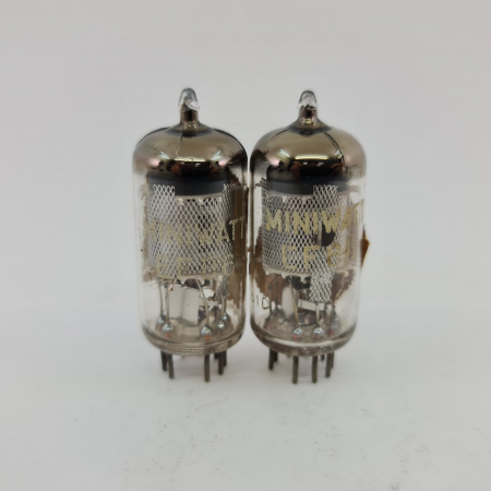 2 X EF86 MINIWATT TUBE. 1960s TOSHIBA PROD. MESH PLATE. MATCHED PAIR. 29. CB397