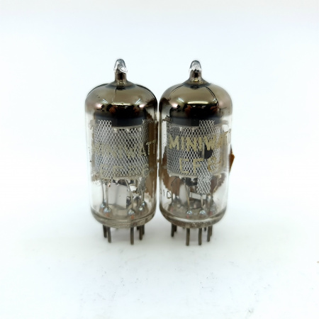 2 X EF86 MINIWATT TUBE. 1960s TOSHIBA PROD. MESH PLATE. MATCHED PAIR. 29. CB397