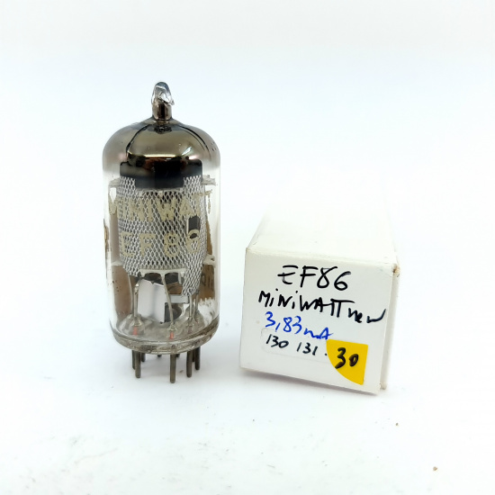 1 X EF86 MINIWATT TUBE. 1960s TOSHIBA PROD. MESH PLATE. 30. CB397