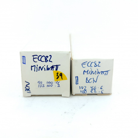 2 X ECC82 MINIWATT TUBE. 1960s BARCELONA PROD. MATCHED PAIR. 39. CB397