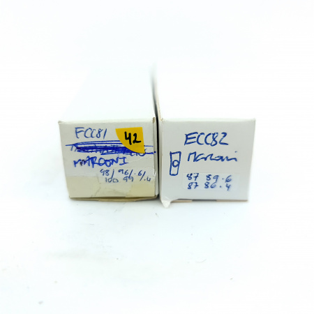 2 X ECC81 MARCONI TUBE. 1960s PROD. MATCHED PAIR. 42. CB397