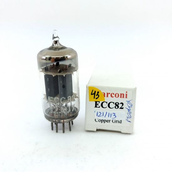 1 X ECC82 MARCONI TUBE. 1960s PROD. COPPER RODS. 43. CB397
