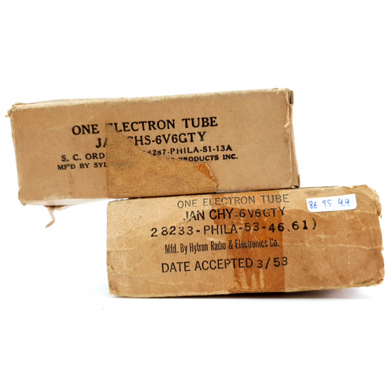 2 X JAN CHS 6V6GTY TUBE. 1950s PROD....
