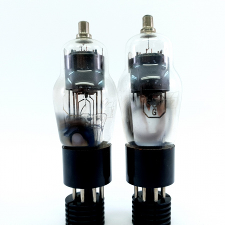 2 X 6J7G CEI TUBE. 1960s PROD. BLACK PLATES. MATCHED PAIR. 61. CB397