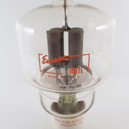 1 X JAN CIM 304TL / VT129 EIMAC TUBE. RED LOGO. MODERN PLATES. 1960s. NOS 1  ENA