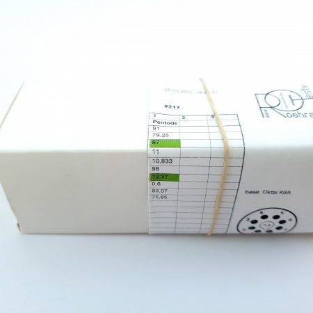 1 X EL38 PHILIPS-MINIWATT TUBE. 1960s PROD. BLACK PLATES. INVERTED CUP GETTER. 76. CB397