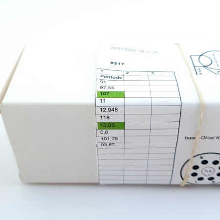 1 X EL38 / CV450 TUBE. 1960s MULLARD PROD. DUAL GETTER. COPPER RODS. 77. CB397