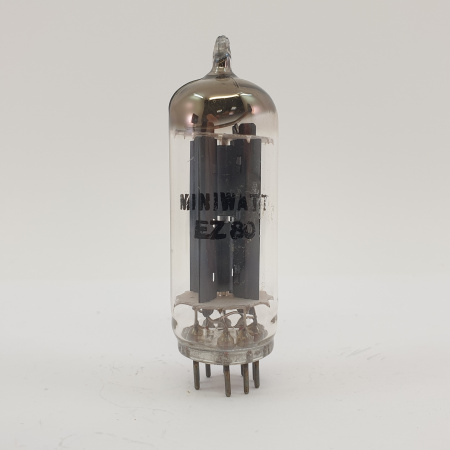 1 X EZ80 MINIWATT TUBE. 1950s PROD. SQUARE GETTER. 78. CB397