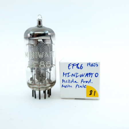 1 X EF86 MINIWATT TUBE. 1960s MAZDA PROD. MESH PLATE. 81. CB397