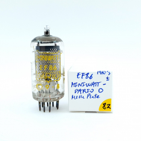 1 X EF86 MINIWATT-DARIO TUBE. 1960s PROD. MESH PLATE. 82. CB397