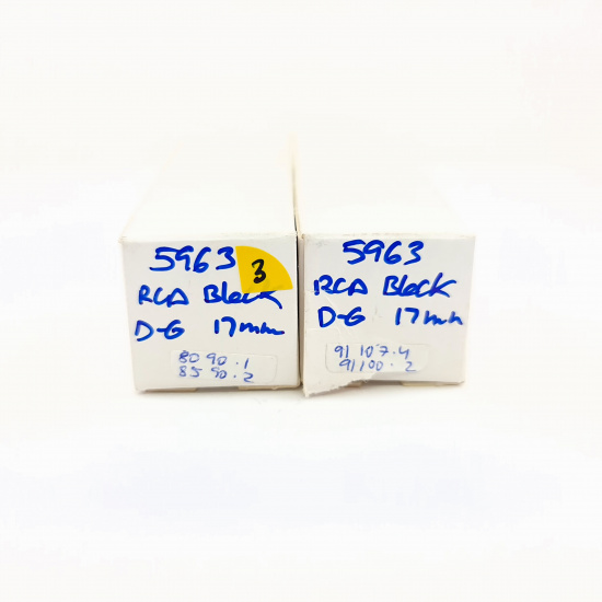 2 X 5963 RCA TUBE. 1950s PROD. BLACK...