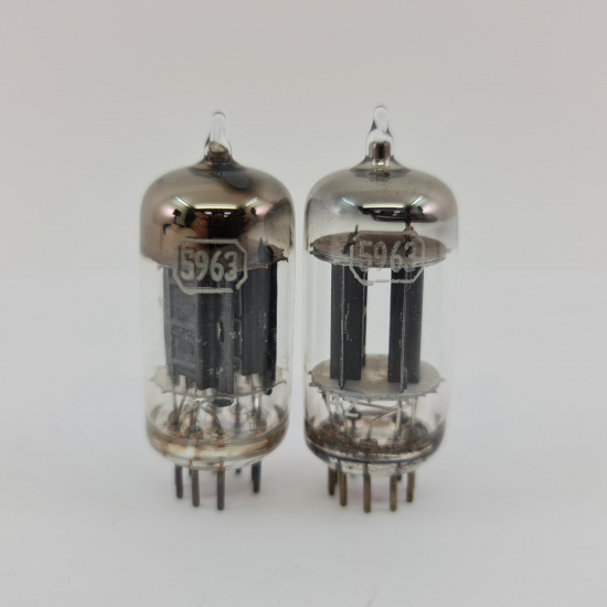 2 X 5963 RCA TUBE. 1950s PROD. BLACK...
