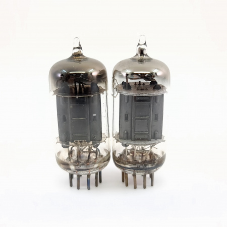 2 X 5963 RCA TUBE. 1950s PROD. BLACK PLATES. MATCHED PAIR. 3. CB398