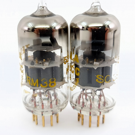 2 X E88CC TESLA TUBE. 1960s PROD. GOLD PIN. GOLD GRID. PAIR. 5. CB398