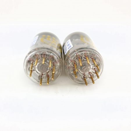2 X E88CC TESLA TUBE. 1960s PROD. GOLD PIN. GOLD GRID. PAIR. 5. CB398