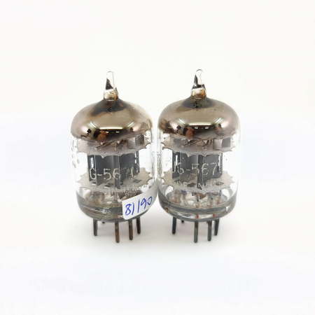 2 X JG 5670 GENERAL ELECTRIC TUBE. 1950s PROD. BLACK PLATES. 3M. PAIR. 7. CB398