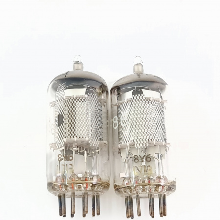 2 X EF86 PHILIPS TUBE. 1960s MAZDA PROD. MESH PLATE. MATCHED PAIR. 9. CB398
