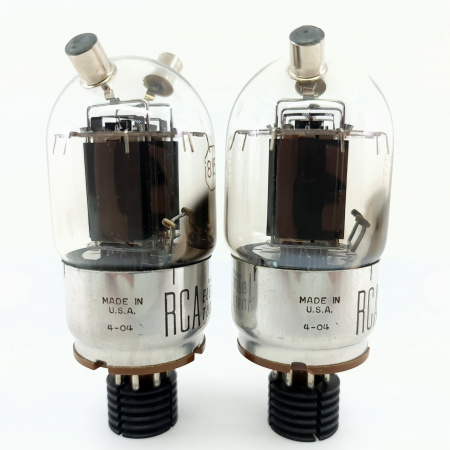 2 X 815 RCA TUBE. 1950s PROD. BLACK PLATES. RECTANGULAR GETTER. PAIR. 9. CE2