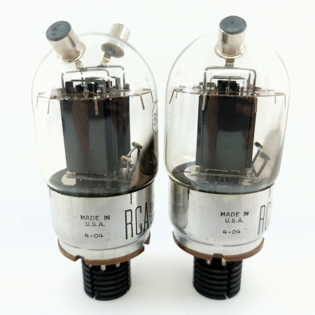 2 X 815 RCA TUBE. 1950s PROD. BLACK PLATES. RECTANGULAR GETTER. PAIR. 9. CE2