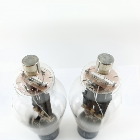 2 X 836 RCA TUBE. 1970s PROD. BLACK PLATES. RECTANGULAR GETTER. PAIR. 9. CE1