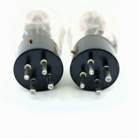 2 X 836 RCA TUBE. 1970s PROD. BLACK PLATES. RECTANGULAR GETTER. PAIR. 9. CE1